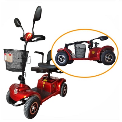 250W Folding foldable easy carrier Anti-slipping four wheels electric scooter bikes for old people Reverse gear Handicapped