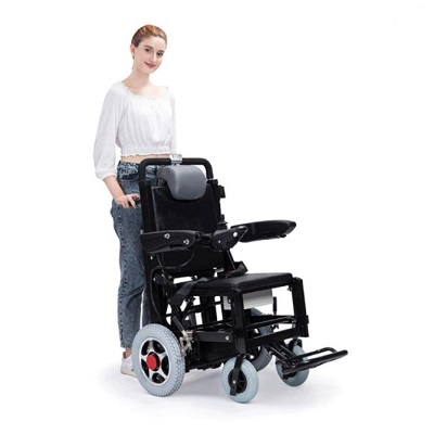 lie down high back easy folding smart up Down stairs electric or manual four wheels scooter motorize wheelchairs powered chair