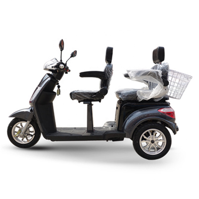 old couple easy move shopping bike reduced mobility elderly Assisted travel Electric Tricycles two seaters three wheels scooter