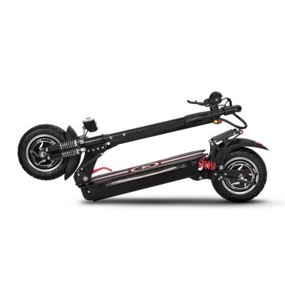 Two 1000W motors 10 Inch 45km speed Double front shock absorption alloy body Portable folding electric kick scooter disc brake