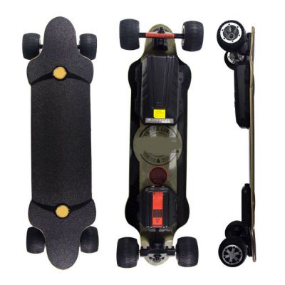 2021 Most popular Ultra-thin polymer lithium batteries Electric Skateboard With Rubber Wheels 2*600w 7.8ah high battery power