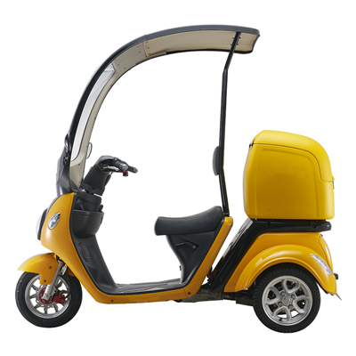 Anti-side fall Cargo express delivery takeaway takeout transport three wheels Electri Tricycles scooters with fender cover roof