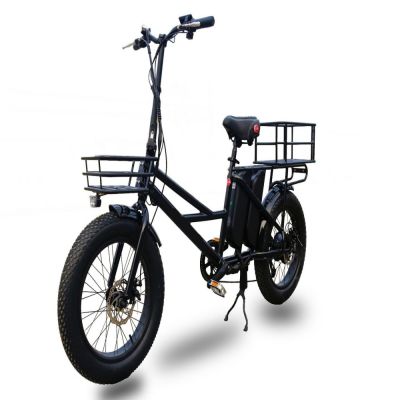 20 inch 500W fat tyres carriage cargo delivery takeaway takeout mountain off-road camping beach electric bicycle bike motorbike