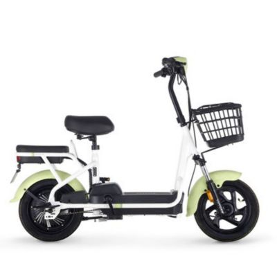 350W 48V 12AH 14 inch cheap simple Commute lead acid battery iron body parent children electric scooter bike bicycle two seat