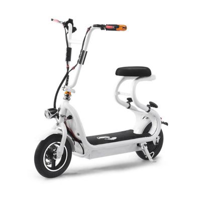 cheapest 500W 48V/12AH mini smart cute lady parent child LED light folding disc brake two seats electric scooter bicycle