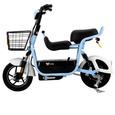 350W 48V 12AH 14 inch Parent children two seats lead acid battery iron body ASP System LED light electric scooter bike bicycle