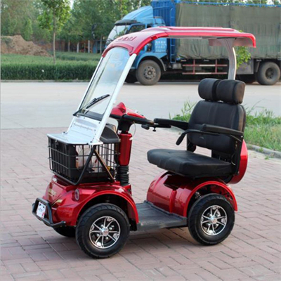 800W 60v 20Ah Lithium Battery bajaj 4 wheel electric scooters 2 seats 4 wheel covered mobility scooter for adult and disabled