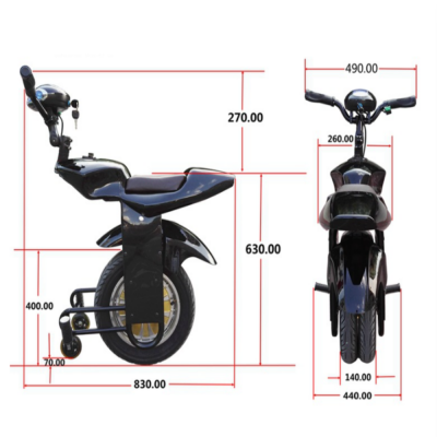 Fashionable 14 inch off road unicycle electric motorcycle smart one wheel unicycle self-balancing carriage 18650 power battery