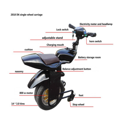 Fashionable 14 inch off road unicycle electric motorcycle smart one wheel unicycle self-balancing carriage 18650 power battery