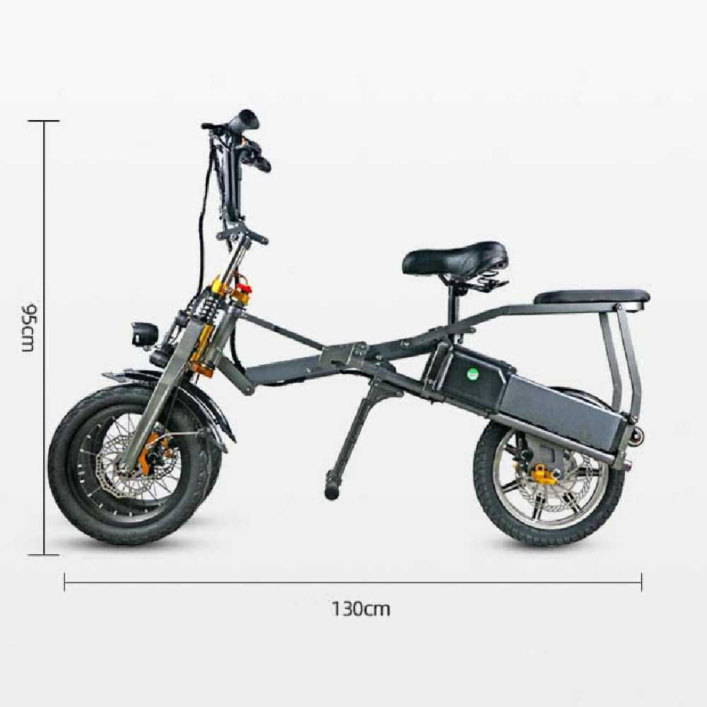 New reverse three wheeled portable folding electric kick scooter dual battery parent-child bike city cycling shopping pick-up and drop off children