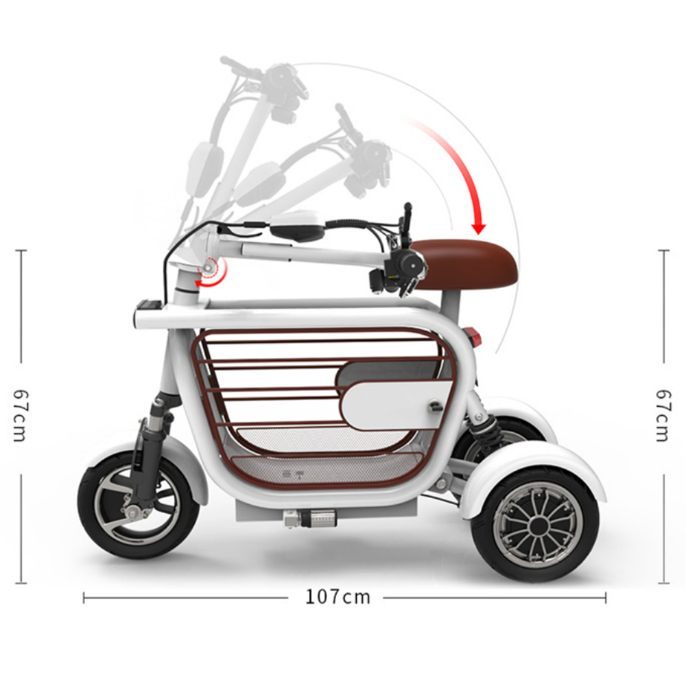 New urban parent-child pet folding three wheeled electric kick scooter automotive lithium battery electric bike with storage basket