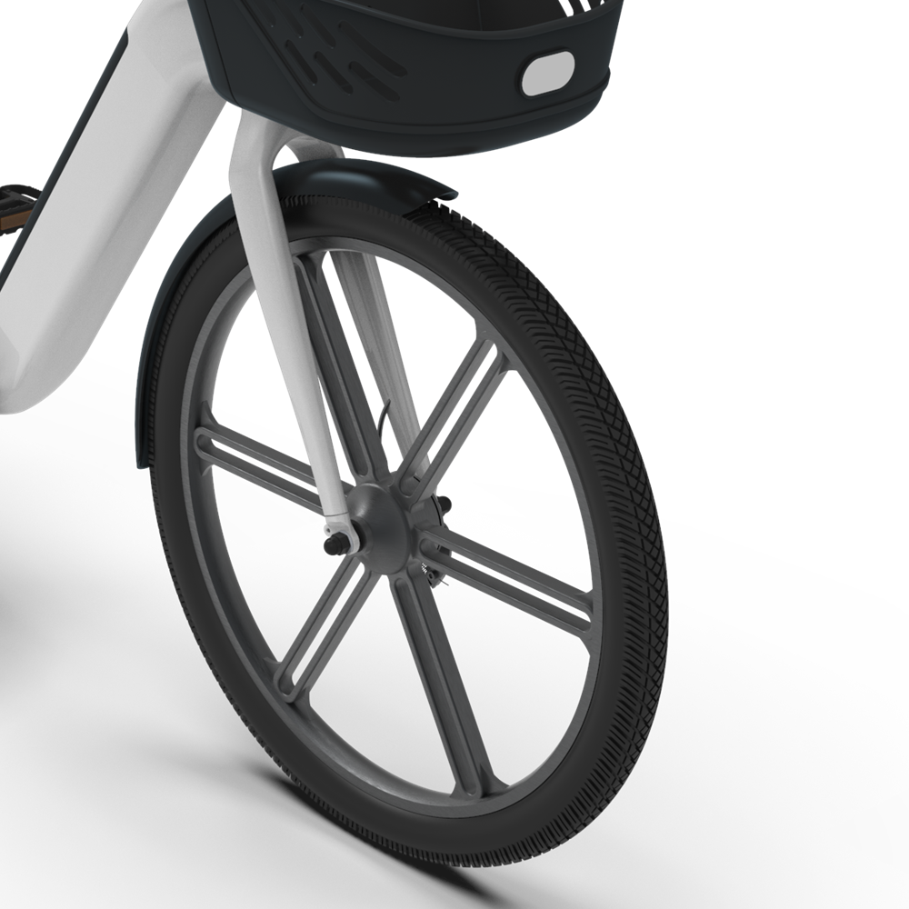 New concept design simple black and white fashion super long endurance rental shared intelligent electric bicycle