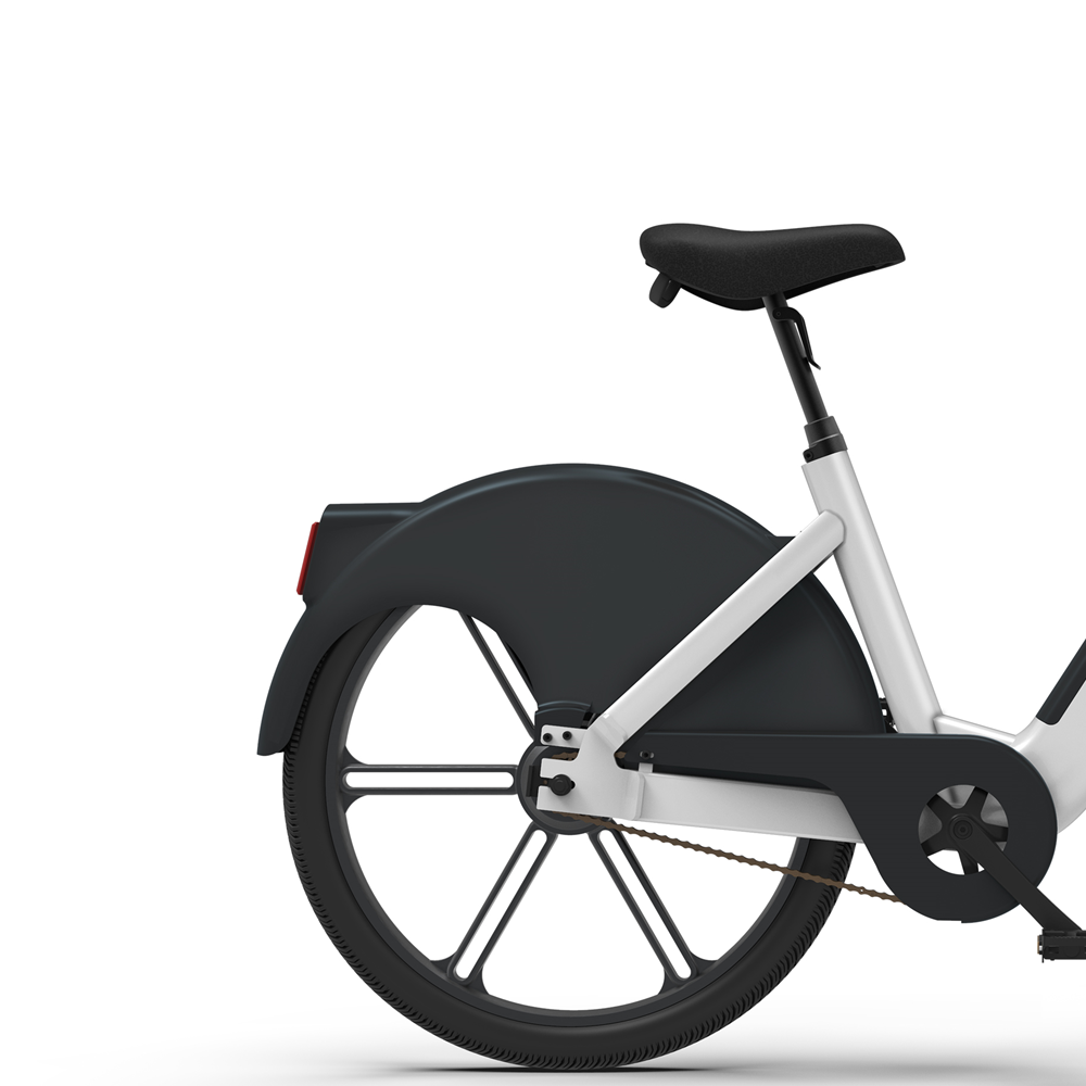 New concept design simple black and white fashion super long endurance rental shared intelligent electric bicycle