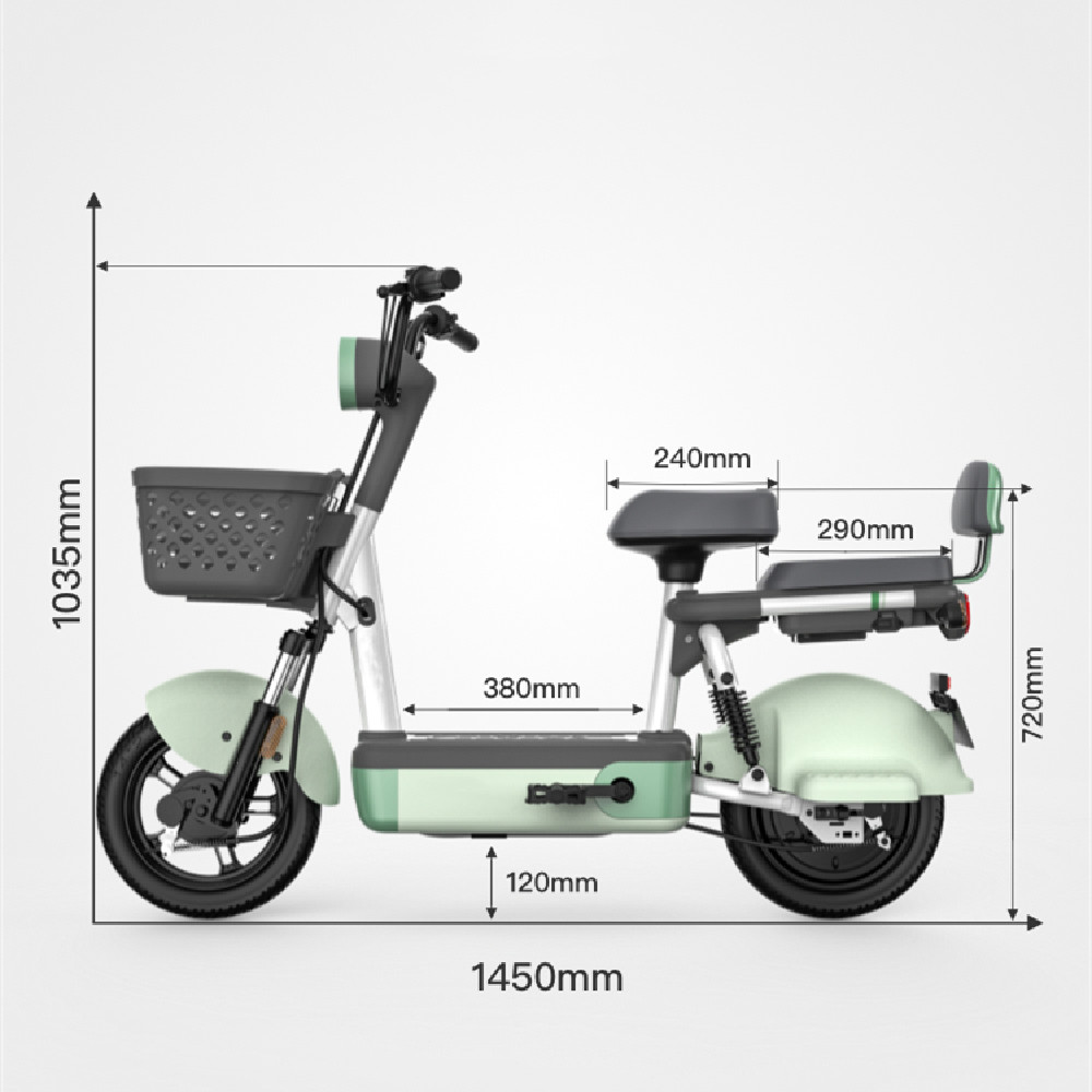 Candy color cute two seat liquid cooled motor steel tire ceramic brake LED headlights city commuter electric scooter