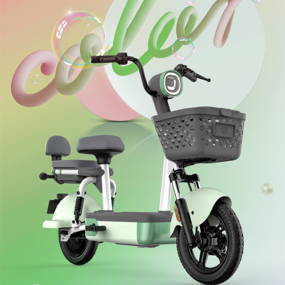 Candy color cute two seat liquid cooled motor steel tire ceramic brake LED headlights city commuter electric scooter