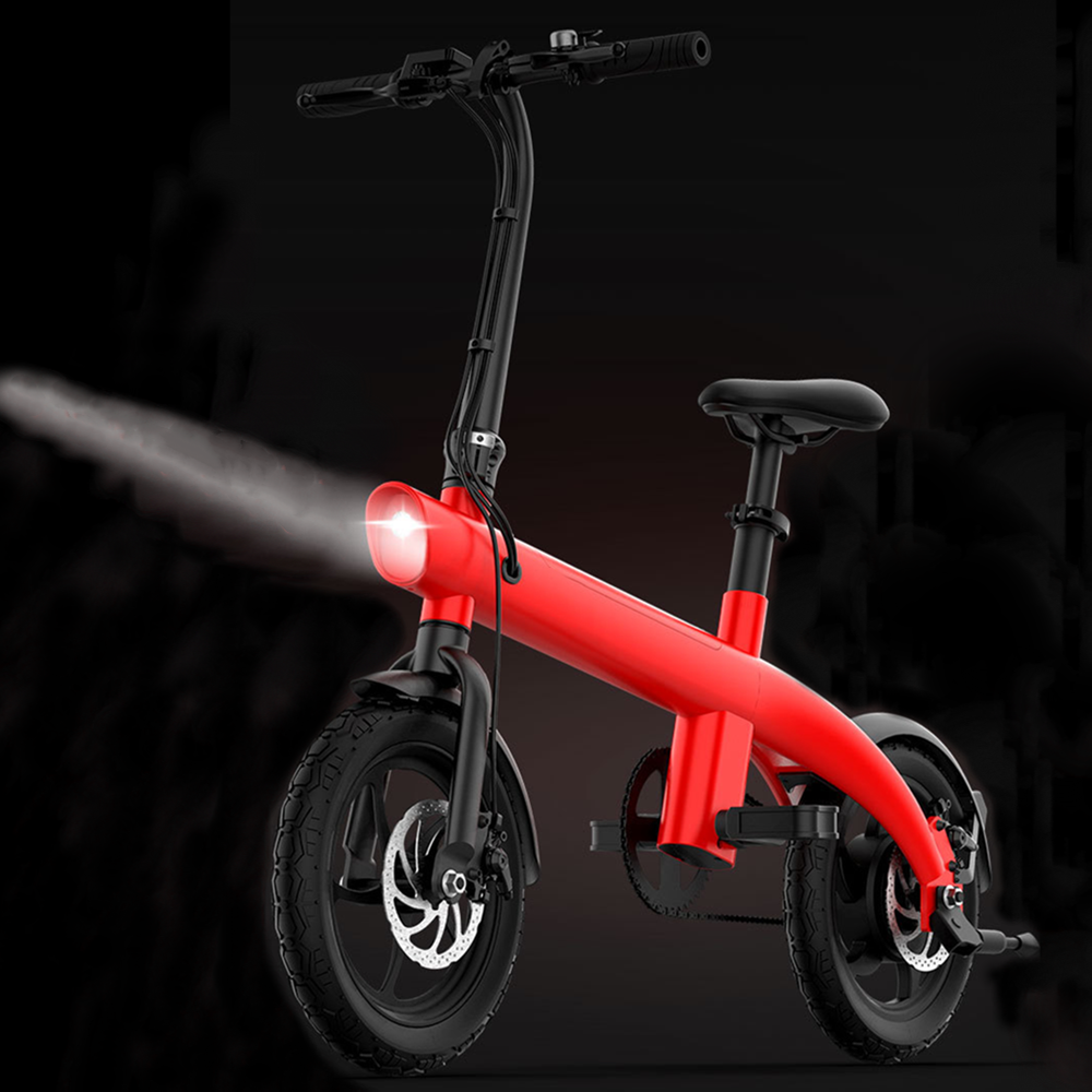 250W brushless motor 14inch ultra wide all terrain tire magnesium alloy front and rear double disc brake removable lithium ion folding electric bicycle