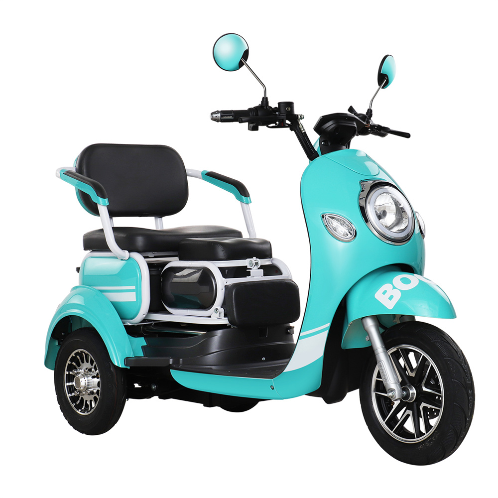 500W wide body vacuum tire two seat parent-child family tricycle large storage box urban commuting travel electric vehicle elderly scooter