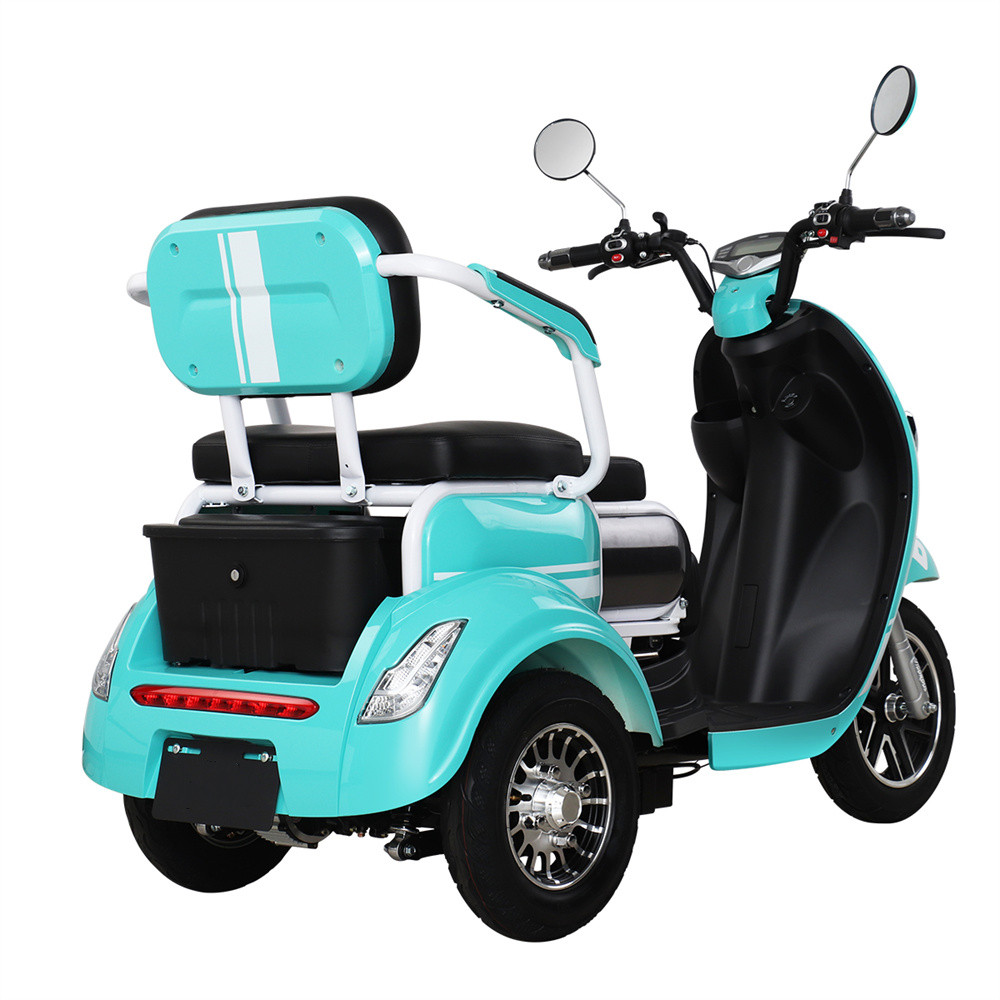 500W wide body vacuum tire two seat parent-child family tricycle large storage box urban commuting travel electric vehicle elderly scooter