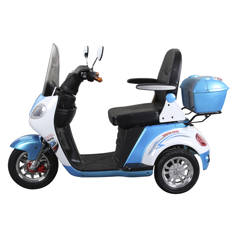 500W Widened seat adjustable armrest non slip pedal elderly disabled obese people commuting leisure electric tricycle