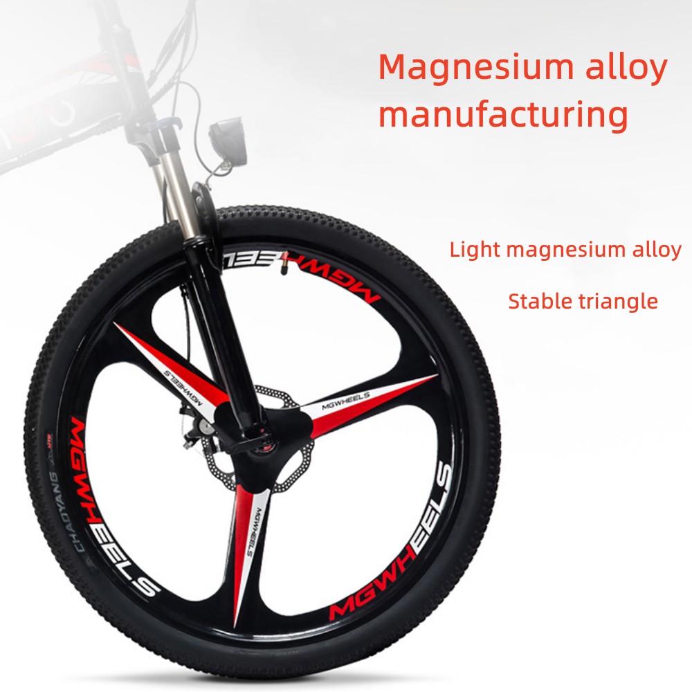 26inch mountain tire long endurance large power fast folding 24level speed change circuit protection hydraulic shock absorption intelligent sports electric bicycle
