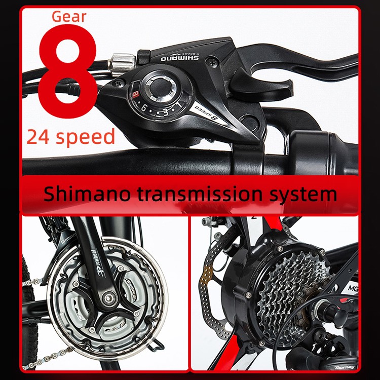 26inch mountain tire long endurance large power fast folding 24level speed change circuit protection hydraulic shock absorption intelligent sports electric bicycle