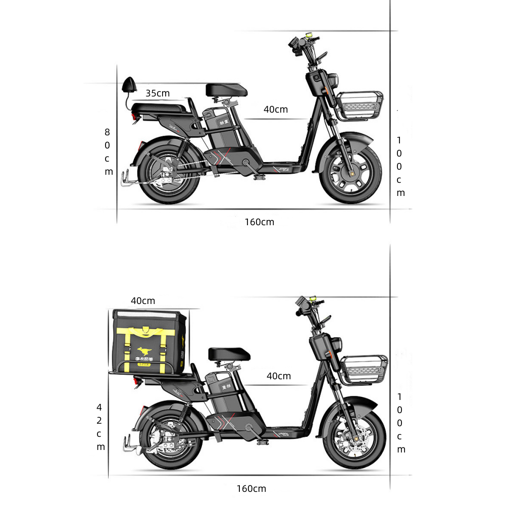 350W super long endurance waterproof front and rear oil pressure disc brake family travel parent-child two seats take out electric two wheel scooter