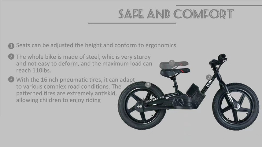 12inch 16inch 200W lithium battery brushless motor children detachable battery three stage variable speed lightweight two wheel electric balance bicycle motorcycle