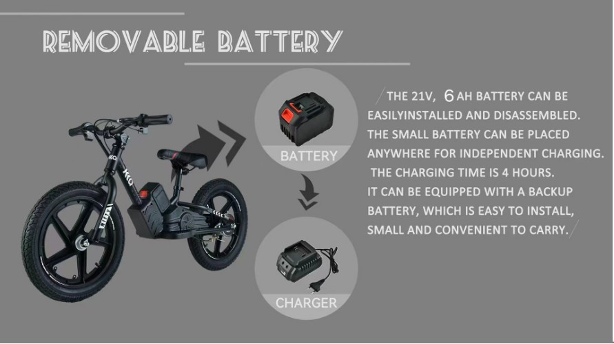 12inch 16inch 200W lithium battery brushless motor children detachable battery three stage variable speed lightweight two wheel electric balance bicycle motorcycle