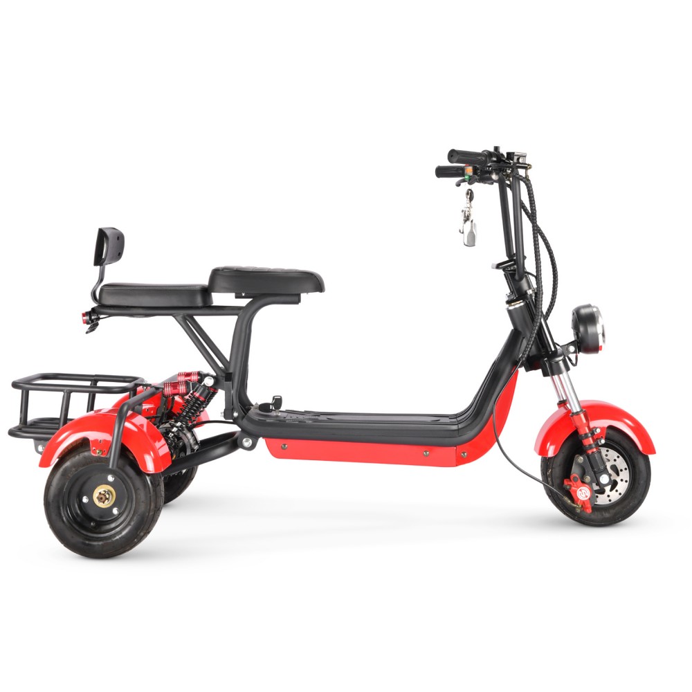 800W Harley two seats parent-child retro wide tire snowy mountain beach camping commuting detachable battery electric tricycle