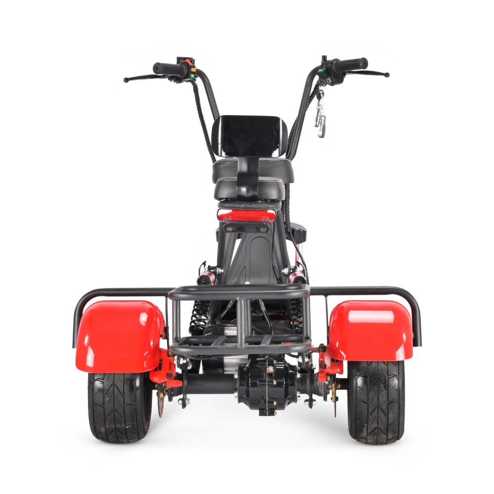 800W Harley two seats parent-child retro wide tire snowy mountain beach camping commuting detachable battery electric tricycle