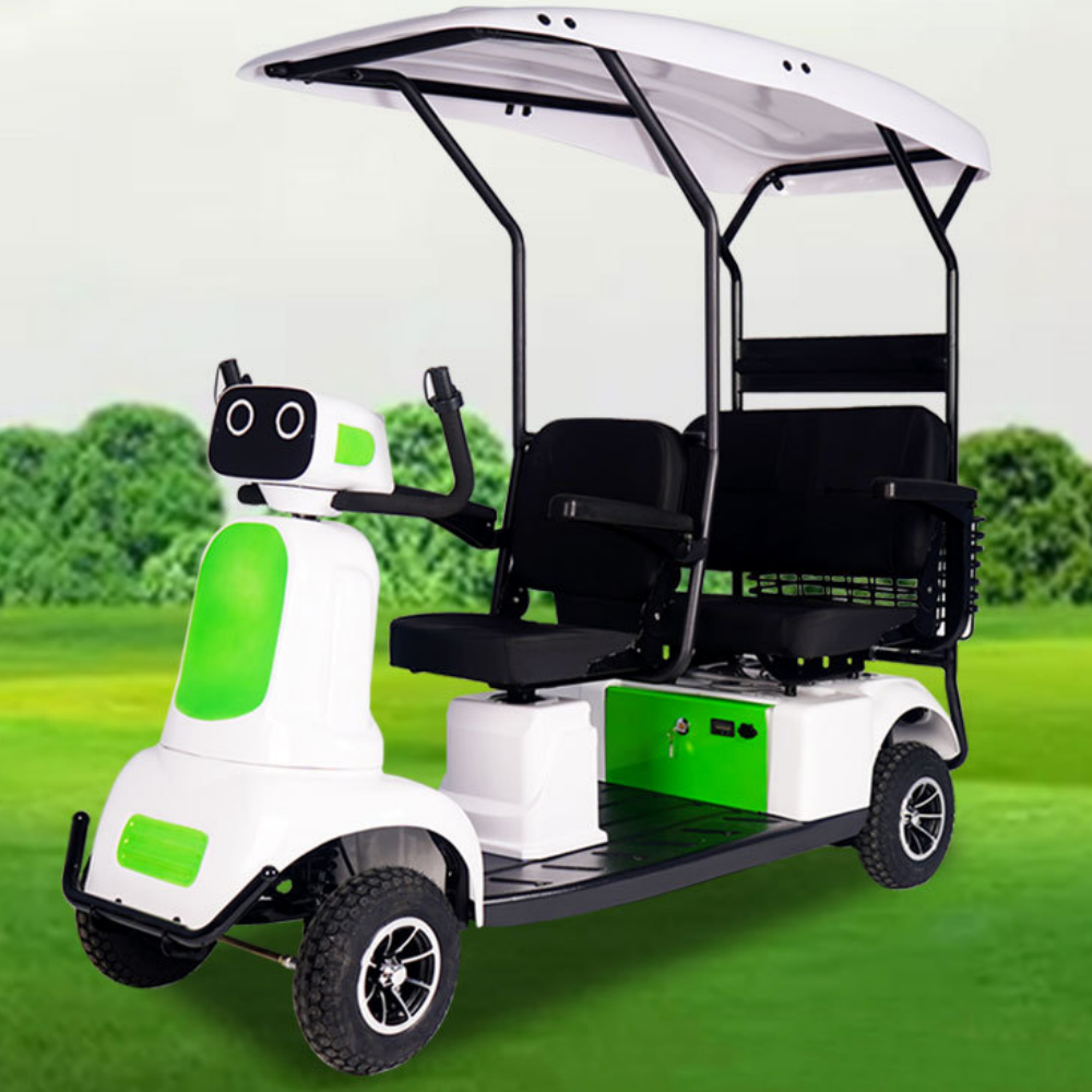 600W Brushless Motor Fast Charging Mobile Phone Control Smart Display Screen Golf Course Scenic Area Sightseeing Factory Airport Patrol Electric Four Wheel Scooter
