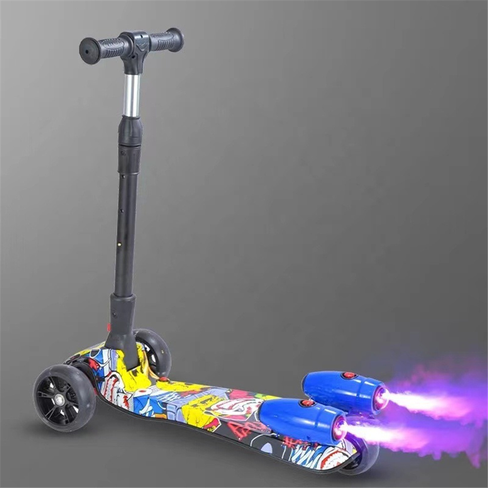 Colorful Rocket Water Vapor spray Music Luminescence Intelligent Portable Folding Height Adjustable Children