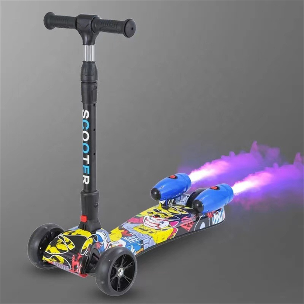 Colorful Rocket Water Vapor spray Music Luminescence Intelligent Portable Folding Height Adjustable Children
