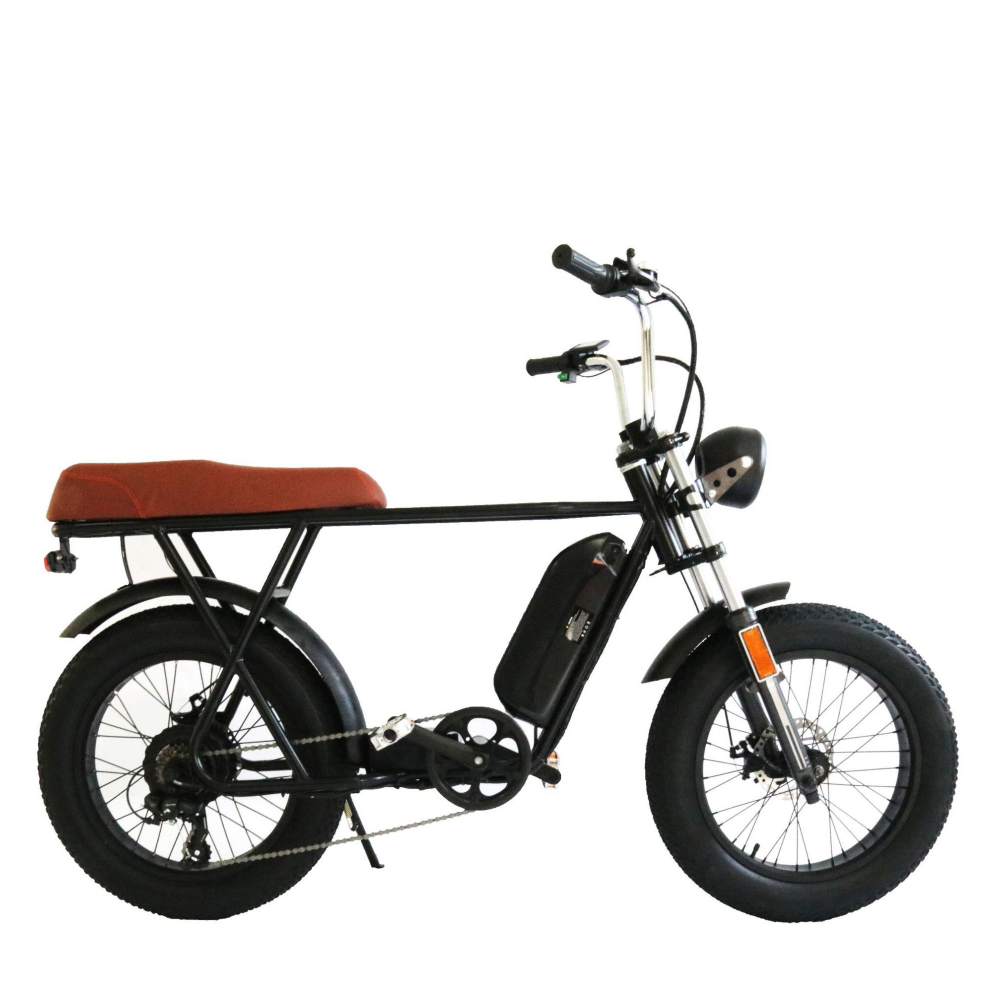 500W wide tire dual battery front fork shock absorption Dune buggy snow vehicle leisure walking retro electric bicycle