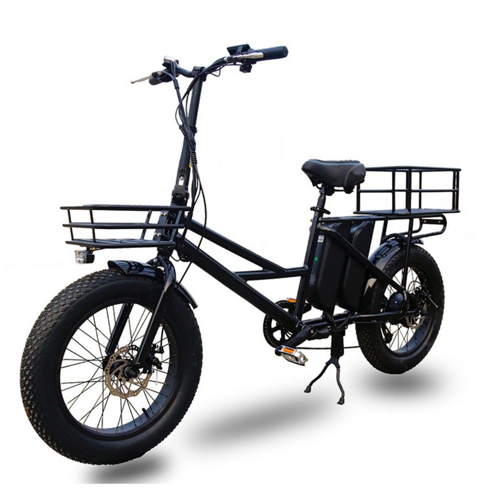 1000W customizable 20 inch wide tire adjustable height variable speed snowmobile Dune buggy delivery vehicle front and rear dual disc brake vacuum tire cargo electric bicycle