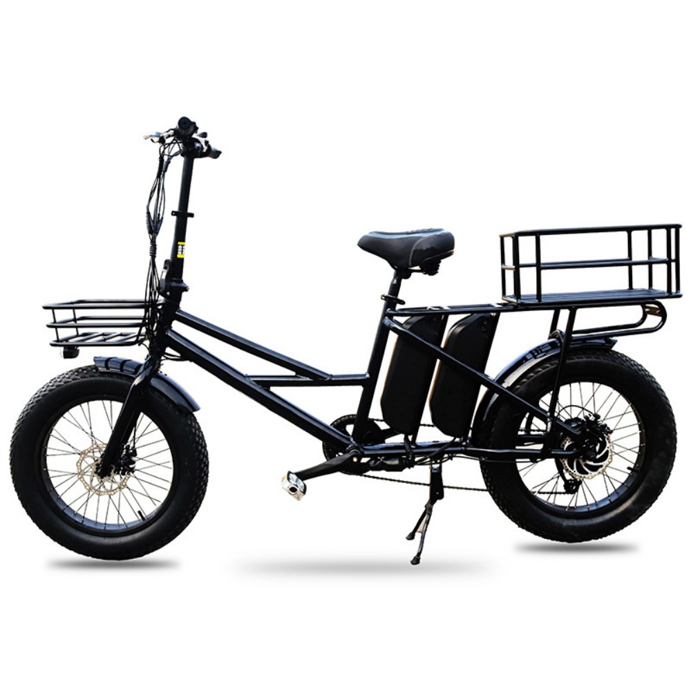 1000W customizable 20 inch wide tire adjustable height variable speed snowmobile Dune buggy delivery vehicle front and rear dual disc brake vacuum tire cargo electric bicycle