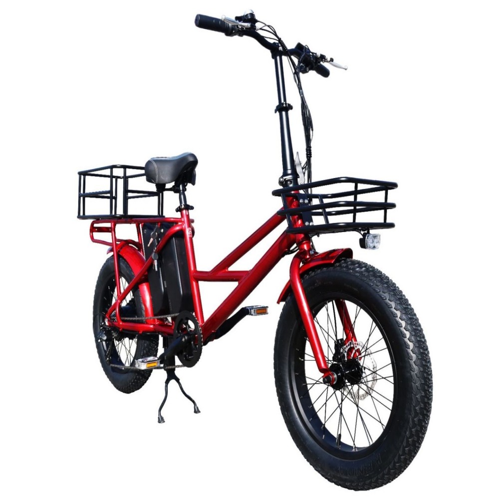 1000W customizable 20 inch wide tire adjustable height variable speed snowmobile Dune buggy delivery vehicle front and rear dual disc brake vacuum tire cargo electric bicycle