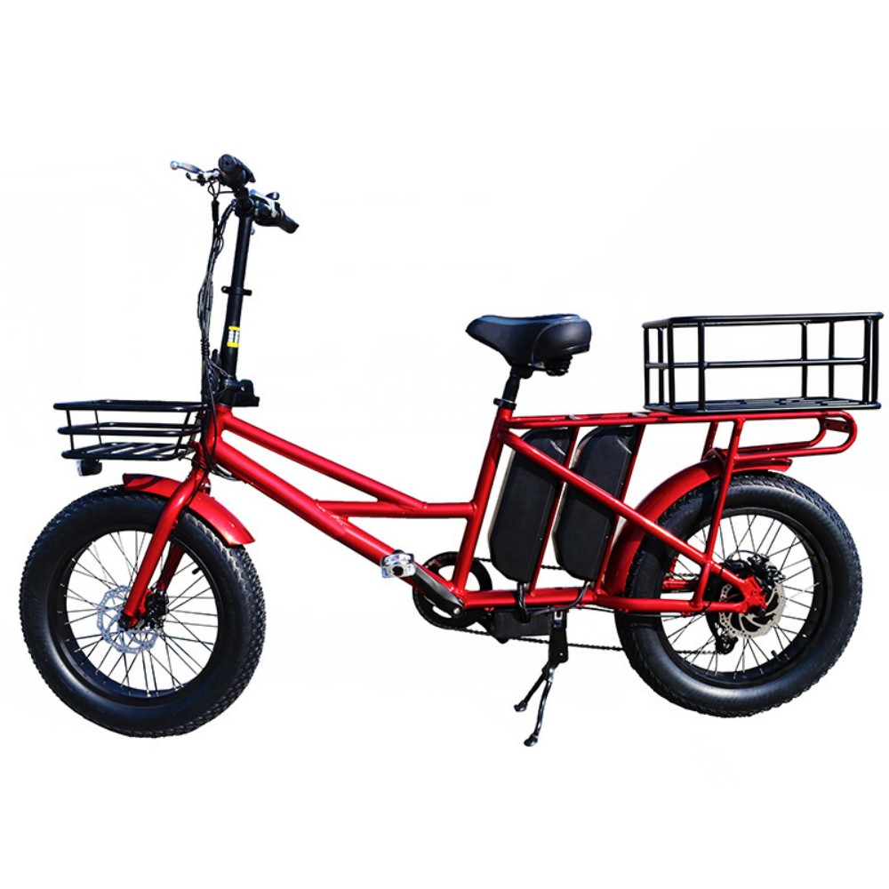 1000W customizable 20 inch wide tire adjustable height variable speed snowmobile Dune buggy delivery vehicle front and rear dual disc brake vacuum tire cargo electric bicycle