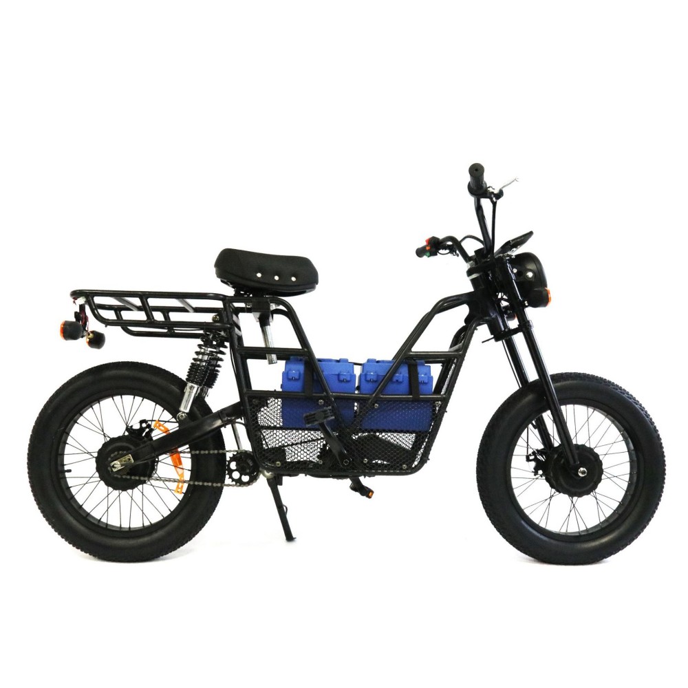 750W48V20Ah dual motor dual battery front and rear disc brakes vacuum tire grid bike front fork hydraulic shock absorption electric bicycle