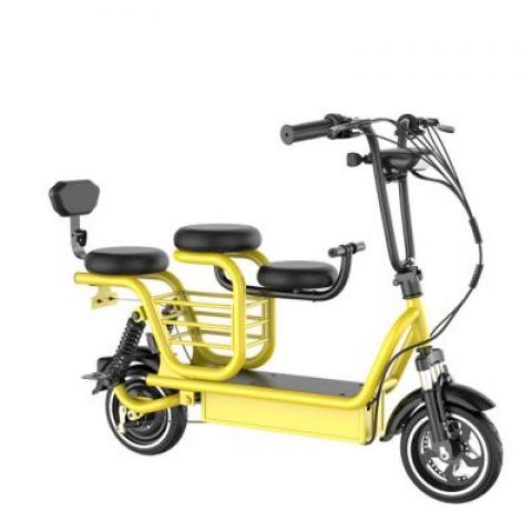 48v 12ah lithium battery 10 inch electric scooter brushless with three seat 2 wheel e-scooter disc brake folding handle scooters