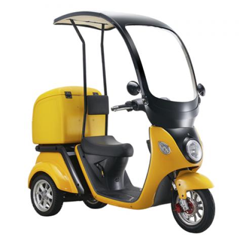 Anti-side fall Cargo express delivery takeaway takeout transport three wheels Electri Tricycles scooters with fender cover roof
