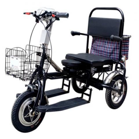 350W 48V 12 Inch front motor shopping reduced mobility Handicapped elderly folding travel Electric Tricycle three wheels bike