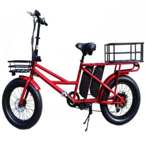 20 inch 500W fat tyres carriage cargo delivery takeaway takeout mountain off-road camping beach electric bicycle bike motorbike