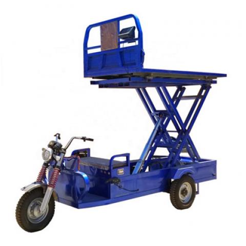 Electric Tricycle with lift platform and electronic scale for logistics construction Buildings Customizable Cargo Tricycle