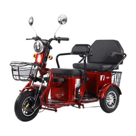 48v 12ah Lead-acid batteries electric three wheel scooter four passengers two baskets 600w pedal electric tricycle scooter