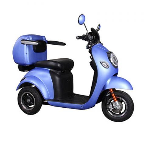 500W fat tire three wheels electric vehicles with aluminum tail box for lady mini electric tricycle scooter with Leather seat
