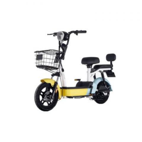 500W 48V 12AH 14 inch cheap simple Commute lead acid battery iron body LED light electric scooter with pedals bike bicycle