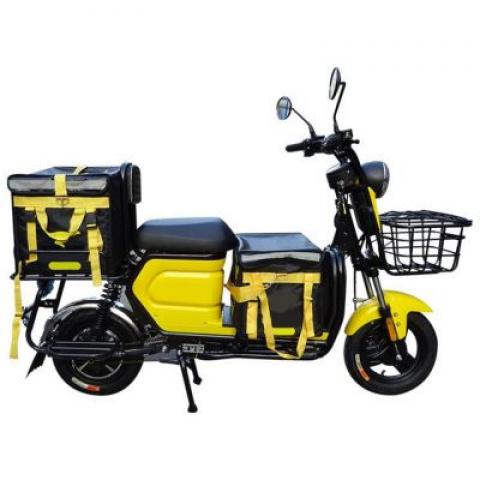 Long range high speed takeaway food delivery vehicle 48v 16ah lithium battery front and rear dics brake safe driving 2 seat bike