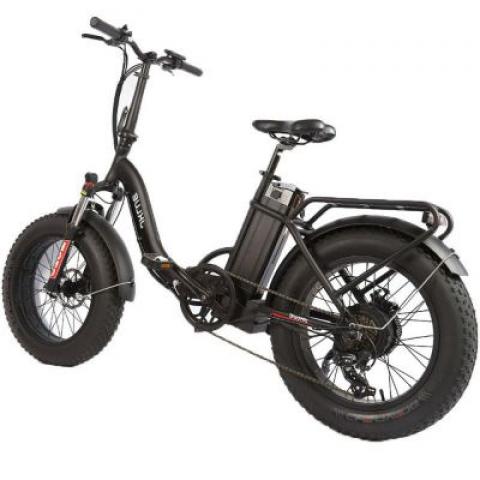 Black lightweight 500w mini electric bike 2 seat e-bike 20 inch wheels fat tire brushed electric mini bike 48v lithium battery
