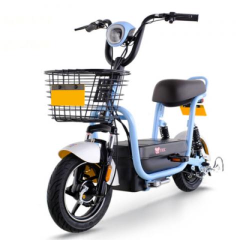 350W 48V 12AH 14 inch Parent children two seats lead acid battery iron body ASP System LED light electric scooter bike bicycle